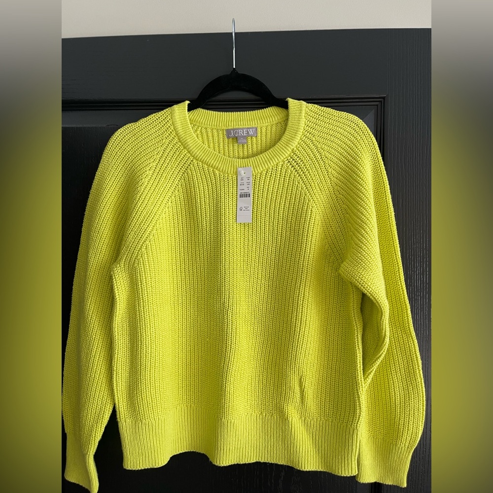 J. Crew Vibrant Lime Knit Sweater